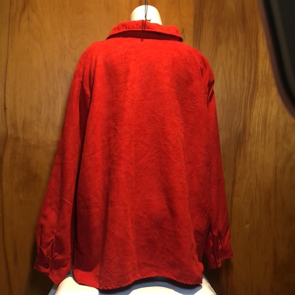 White Stag Women’s Plus Red Button Down Shirt Long Sleeve26W PF - Picture 3 of 4